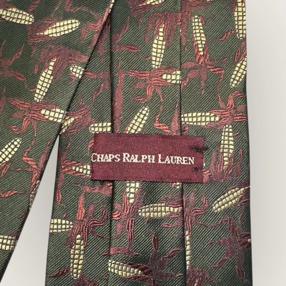 Vintage CHAPS Ralph‎ Lauren Mens Tie Harvest Corn Autumn - 58